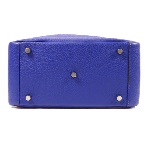 HERMES PHW Lindy 26 2 Way Shoulder Bag Clemence Leather Bleu Electrique