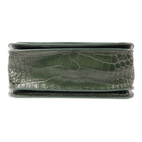 BALENCIAGA GHW Shoulder Bag 674693 Calfskin Leather Green