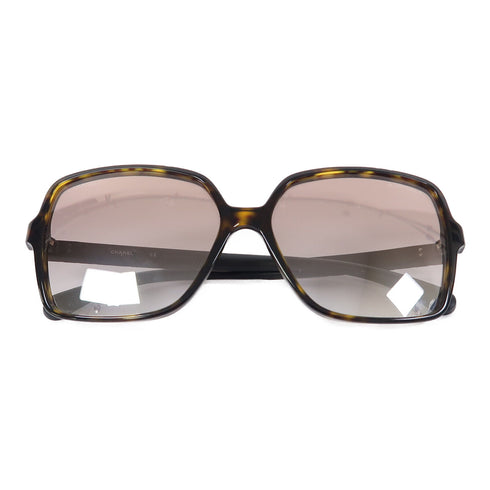 CHANEL CC Sunglasses PVC Black/Brown