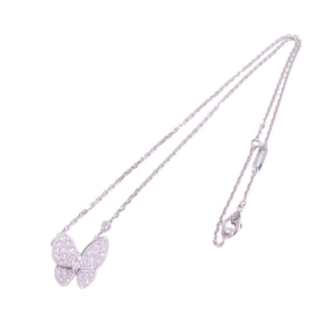 Van Cleef & Arpels Two Butterfly Pendant Necklace VCAR03M400 18K White Gold
