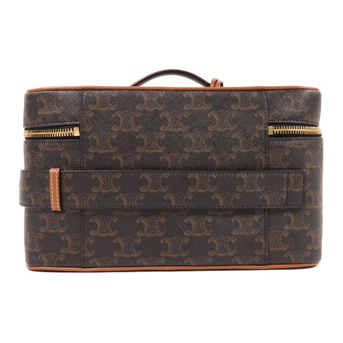 CELINE GHW Travel Vanity Case Hand Bag 4M1292CZJ.04LU Coated Canvas