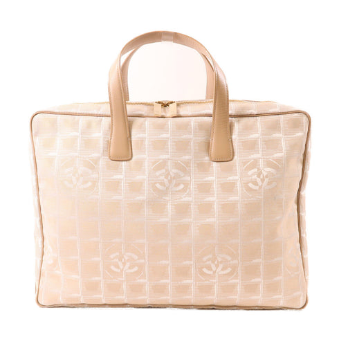 CHANEL CC GHW Travel Laptop Bag Nylon Beige