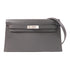 HERMES PHW Kelly Elan Shoulder Bag Madame Leather Gris Misty/Grey