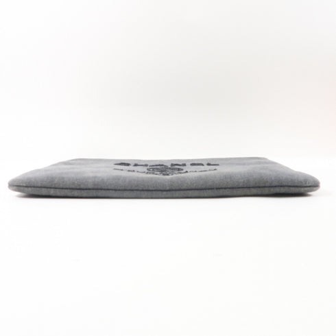CHANEL CC SHW Clutch Handbag Denim Grey