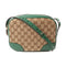 GUCCI GHW GG Bree Shoulder Bag Crossbody 449413 Canvas Leather Brown Green
