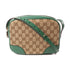 GUCCI GHW GG Bree Shoulder Bag Crossbody 449413 Canvas Leather Brown Green