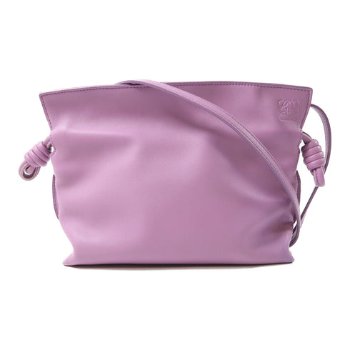 LOEWE GHW Flamenco Clutch Mini Shoulder Bag A411FC2X17 Leather Purple