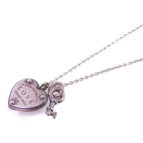 TIFFANY&CO Heart rock and key Necklace 925 Sterling Silver