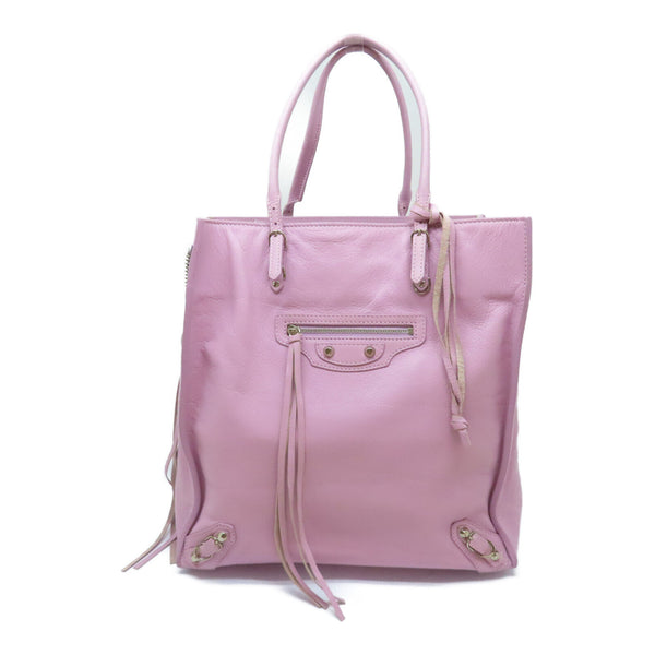 BALENCIAGA SHW Papier Tote Hand Bag 357330 Calfskin Leather Purple