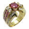 FINE JEWELRY 0.92/0.74ct Ruby 0.91ct Diamond Ring 18K Yellow Gold US#6.25