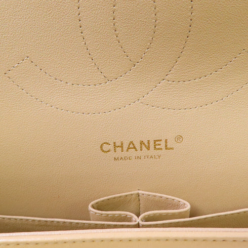 CHANEL Quilted CC GHW Classic Jumbo 30 Chain Shoulder Bag Lambskin Leather Beigw