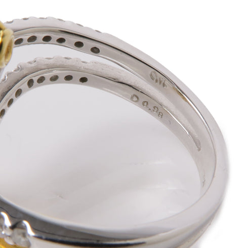 JEWELRY 0.98ct Diamond Ring 18K White Gold US#5