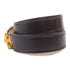 HERMES Drag Double Tour Bangle Swift Leather Black Noir Gold #13.5cm
