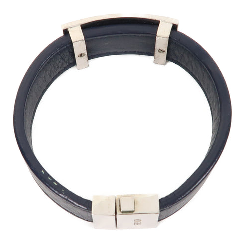 FENDI SHW Bracelet Calfskin Leather Blue