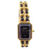 CHANEL GHW Premiere L Quartz Watch SS Leather Gold Plated H0001 Black v1