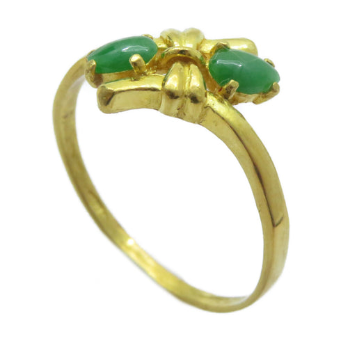 Fine Jewelry Jade Ring 24K Yellow Gold