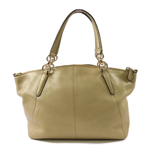 COACH GHW Shoulder Bag J1548 Calfskin Leather Gold