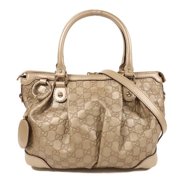 GUCCI GG GHW 2 Way Shoulder Bag 247902 Calfskin Leather Gold