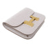 HERMES GHW Constance Slim Wallet Veau Epsom Leather Gris Pale White
