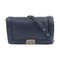 CHANEL Quilted CC SHW Boy Chain Shoulder Bag A92193 Calfskin Leather Navy