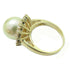 FINE JEWELRY 11.5mm Pearl Diamond Ring 18K Yellow Gold US#6.25
