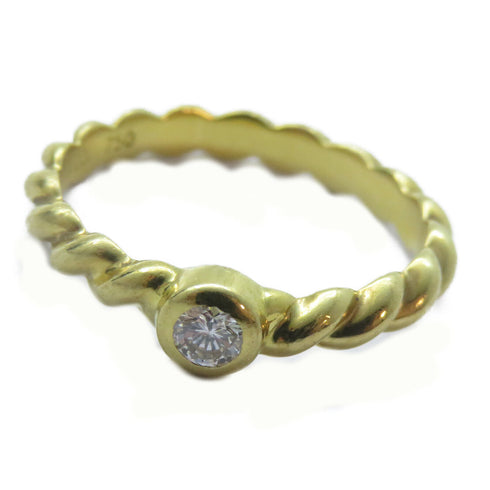 TIFFANY&CO Diamond Ring 18K Yellow Gold Diamond US#6.75