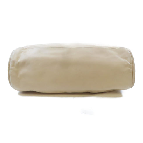 CHANEL CC SHW Shoulder Bag Lambskin Leather Beige
