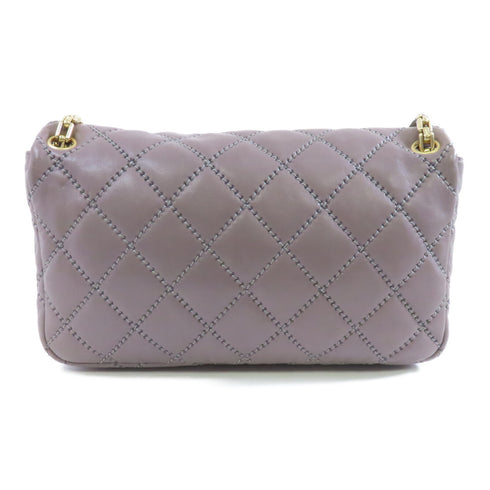 CHANEL Quilted CC GHW Shoulder Bag A50362 Calfskin Leather Gray