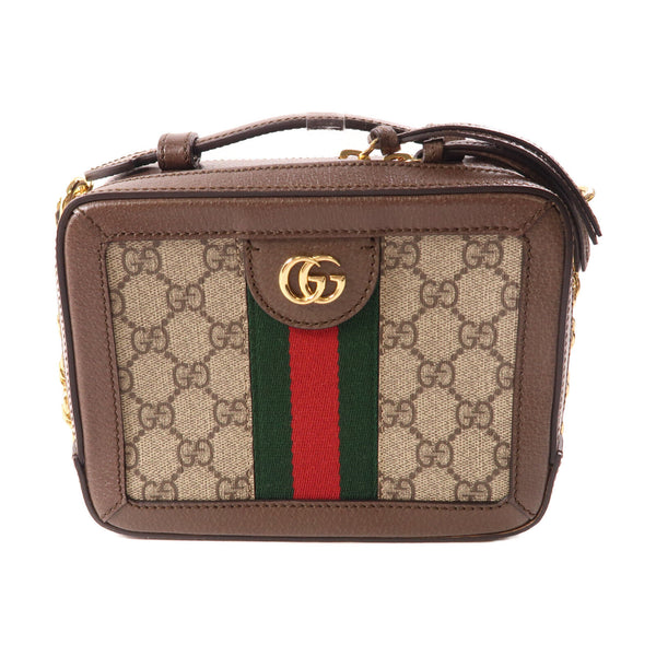 GUCCI GG GHW Ophidia GG Mini Supreme Chain Shoulder Bag 602576 Coated Canvas