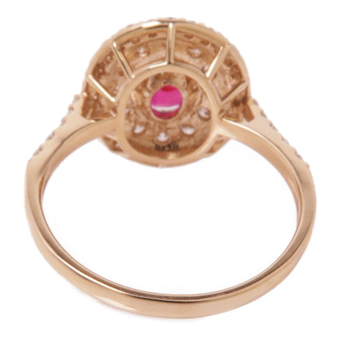 JEWELRY Ruby Diamond Ring 18K Rose Gold US#6.25