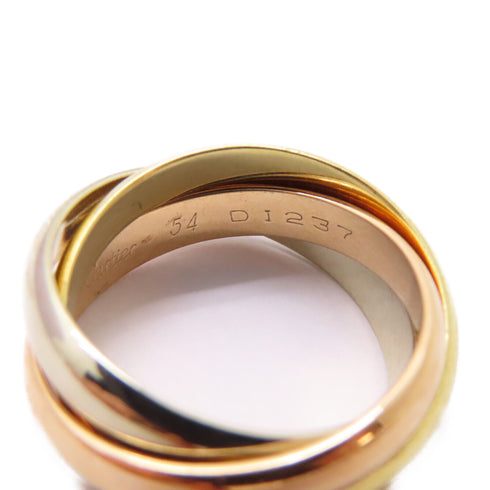 CARTIER Trinity Ring B4234200 18K Yellow White Pink Gold US#6.75 Cartier#54