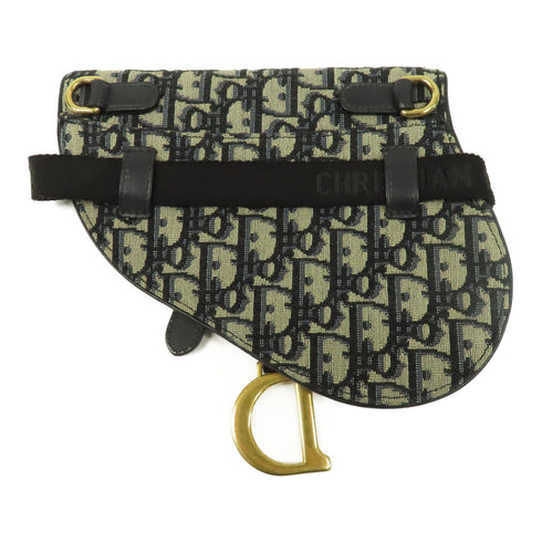 Christian Dior CD GHW Saddle Oblique Waist Belt Bag Canvas Blue