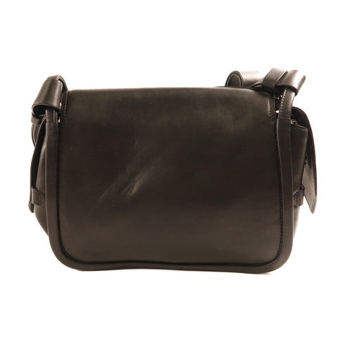 PRADA SHW Etiquette Bag Shoulder Bag Calfskin Leather 1BD123 Black