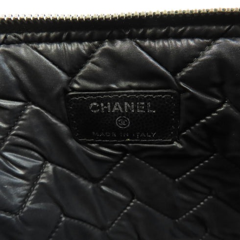 CHANEL CC SHW Pouch Calfskin Leather Black