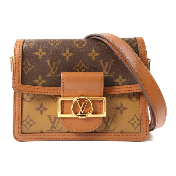 LOUIS VUITTON LV GHW Mini Dauphine Shoulder Bag M45959 Monogram Reverse Brown v1