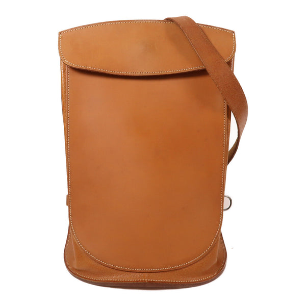 HERMES PHW Vintage Backpack Rucksack Barenia Leather Brown