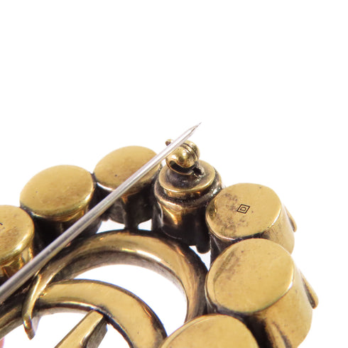 GUCCI GG GHW Brooch Metal Gold Tone Color