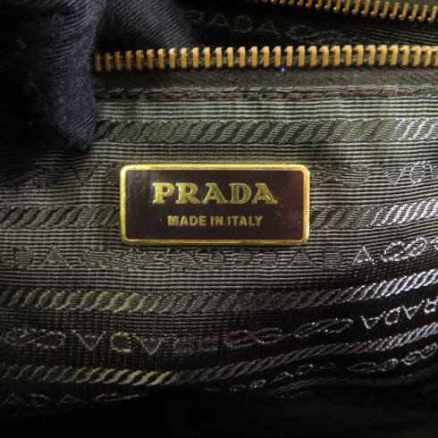 PRADA GHW Shoulder Bag Handbag BL0094 Calfskin Leather Brown