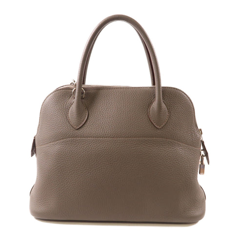 HERMES PHW Bolide 31 2 Way Shoulder Handbag Clemence Leather Etain