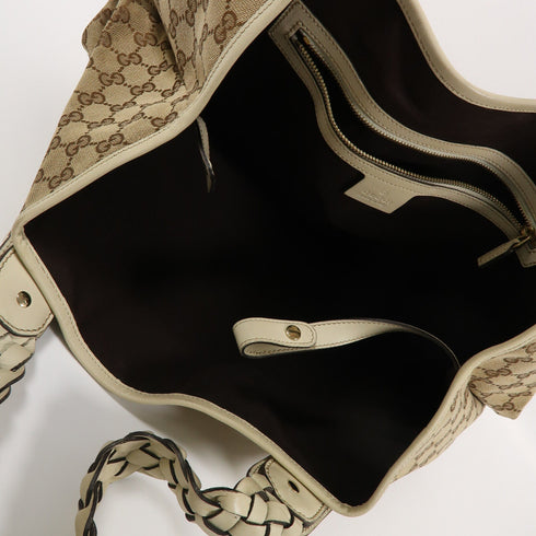 GUCCI GG GHW Pelham Medium Handbag 137621 Canvas Brown/Beige