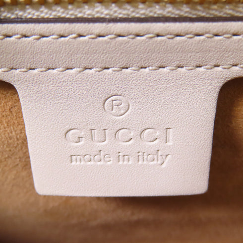 GUCCI GG GHW Sylvia Shoulder Bag Calfskin Leather White