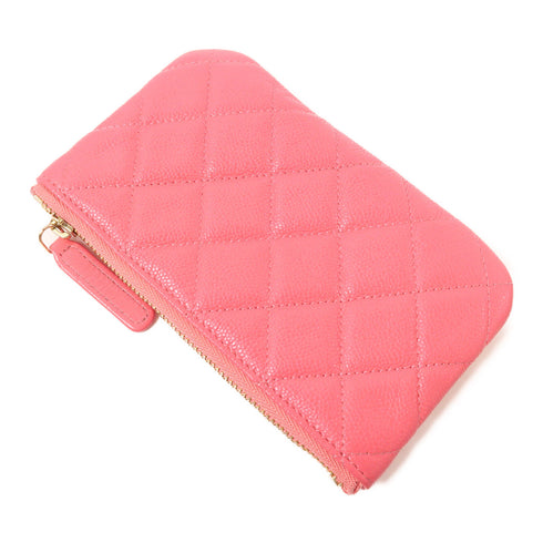 CHANEL CC GHW Mini Pouch Calfskin Leather Pink