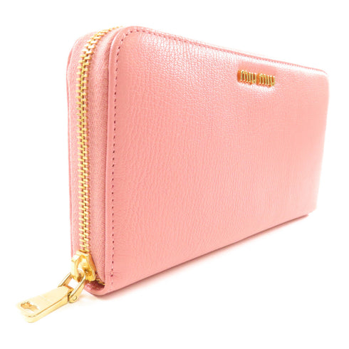 Miu Miu GHW Long Wallet 5ML506 Calfskin Leather Pink