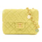 CHANEL CC GHW Chain Shoulder Bag Lambskin Leather Yelllow
