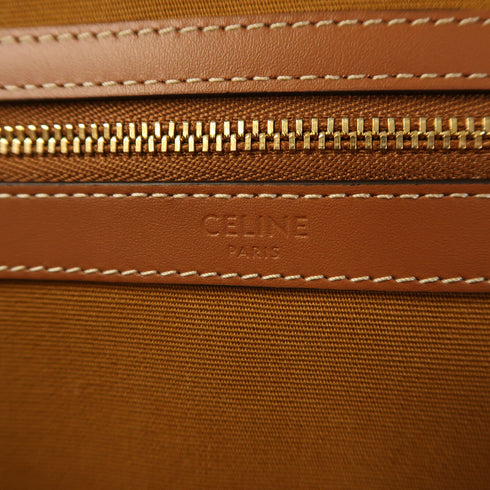 CELINE GHW Cabas Shoulder Bag Tote Bag 115072 Triomphe Canvas/Calfskin Brown