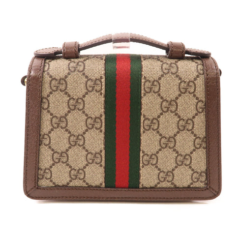 GUCCI GHW Ophidia GG Mini 2 Way Shoulder Bag 696180 Coated Canvas Brown