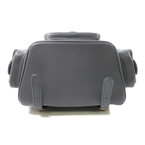 CHANEL Quilted CC SHW Backpack Rucksack Calfskin Leather Grey