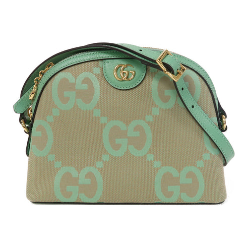 GUCCI GG GHW Shoulder Bag 499621 Canvas Green