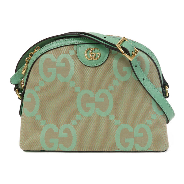 GUCCI GG GHW Shoulder Bag 499621 Canvas Green