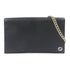GUCCI GG GHW Wallet On Chain Shoulder Crossbody 466506 Calfskin Leather Black